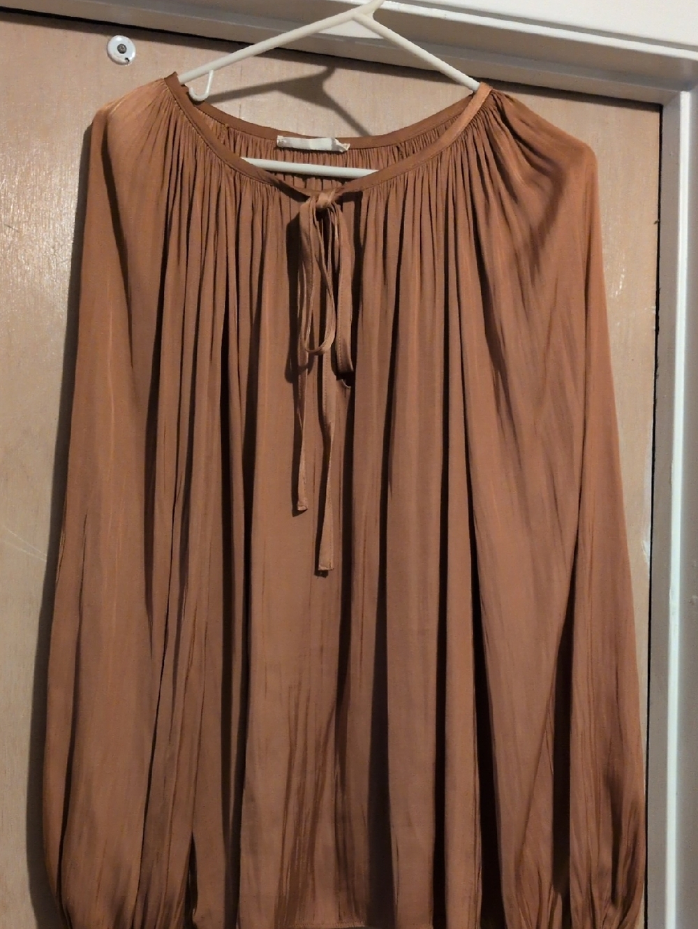 Together Rust-Tone Peasant Maxi Skirt with Tie Waist